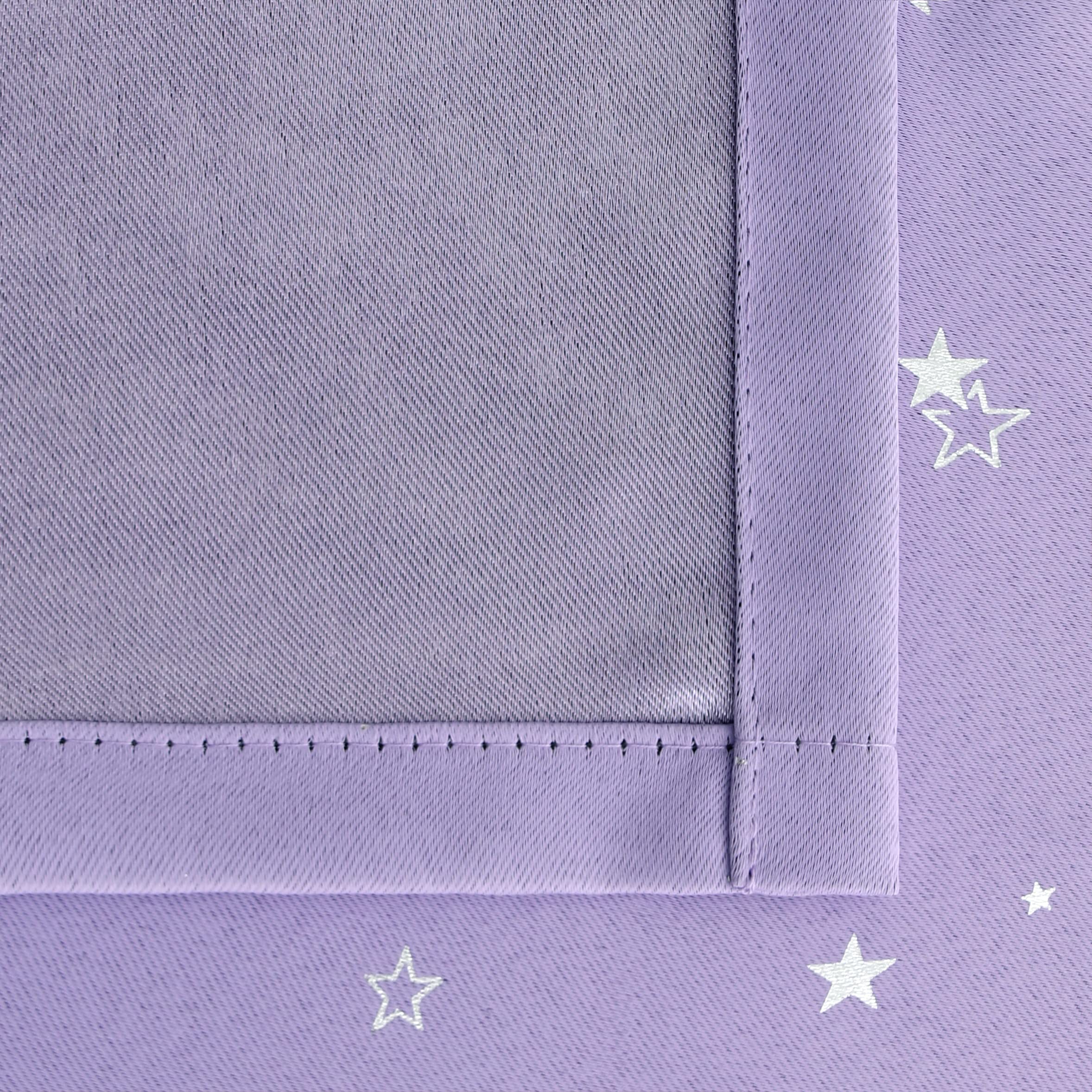 BGment Kids Room Blackout Curtains - Thermal Insulated Grommet Star Print Window Drapes for Bedroom & Living Room, Set of 2 Panels (42x72 Inch, Lavender) - Perfect for Nursery, Playroom & Home Decor