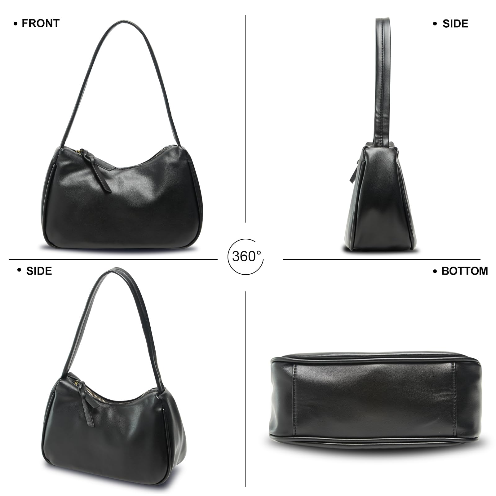 AIPJOY Women's PU Leather Shoulder Bag - Stylish Small Hobo Clutch Purse & Saddle Handbag for Daily Use, Work, Travel and Shopping