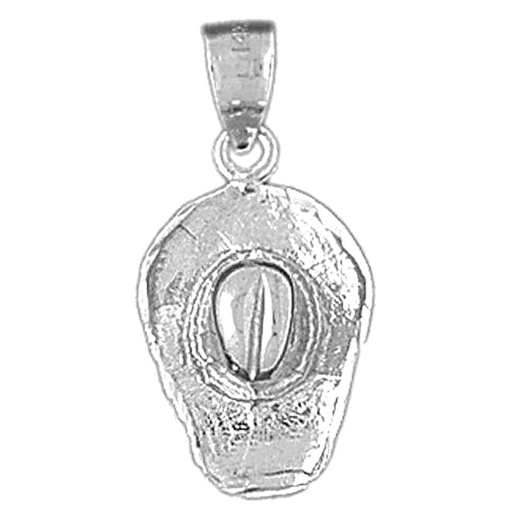 925 Sterling Silver 3D Cowboy Hat Pendant Necklace - 25mm Western Jewelry for Women & Men | Perfect for Country Concerts, Rodeos & Cowboy-Themed Parties