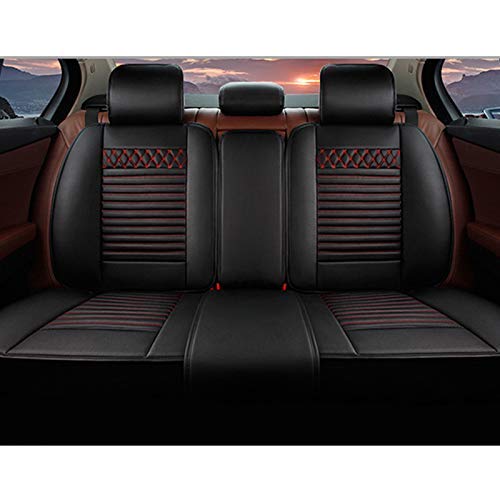 Surekit Custom PU Leather Car Seat Covers for SEAT Ateca Arona Ibiza Leon Toledo - 5-Seat Luxury Cushion Cover Set (Black & Red) | Durable Protection & Stylish Upgrade for Your Car Interior