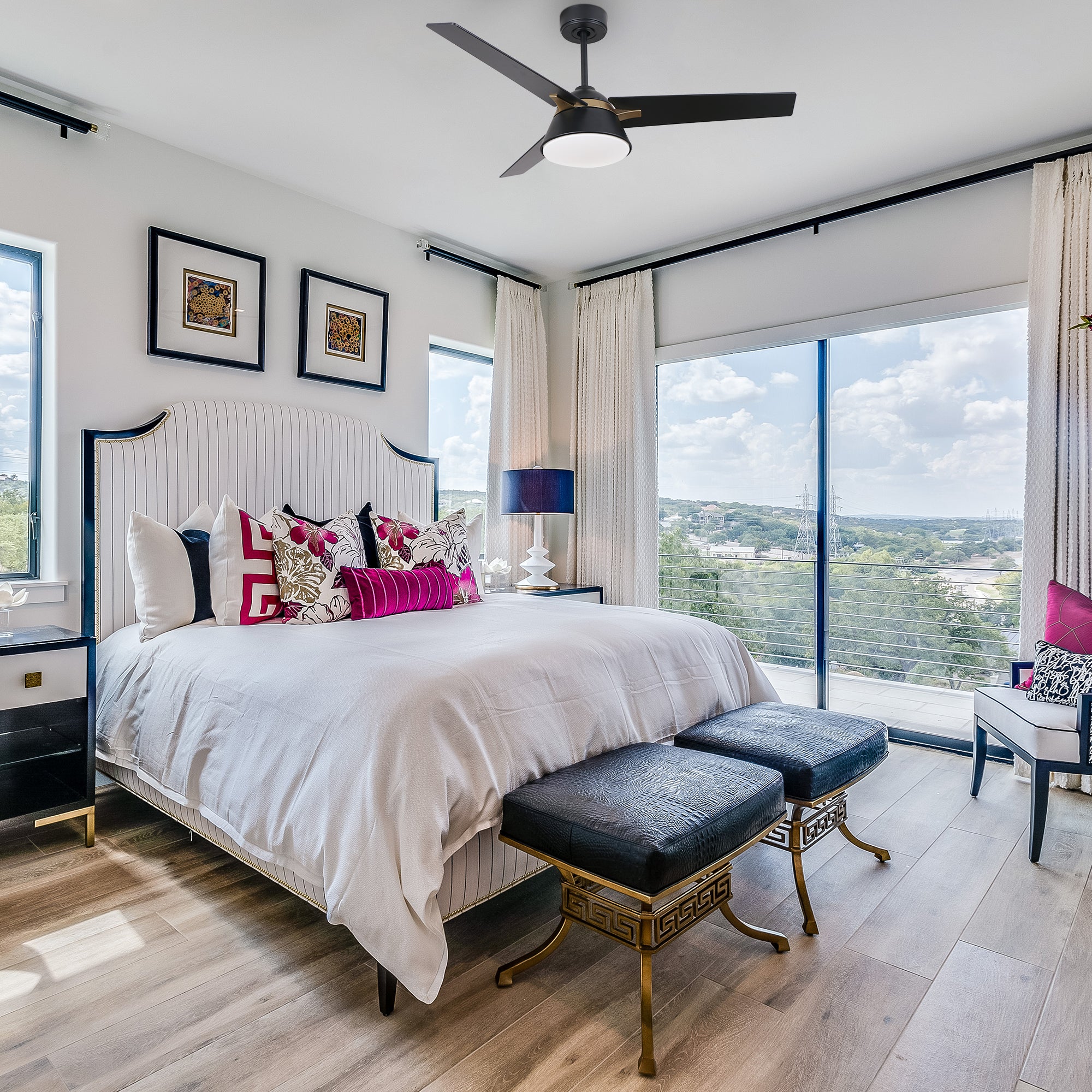 Lismore 48 Inch LED Ceiling Fan with Remote Control - Quiet Energy Efficient Indoor/Outdoor Use for Bedroom, Living Room, Patio