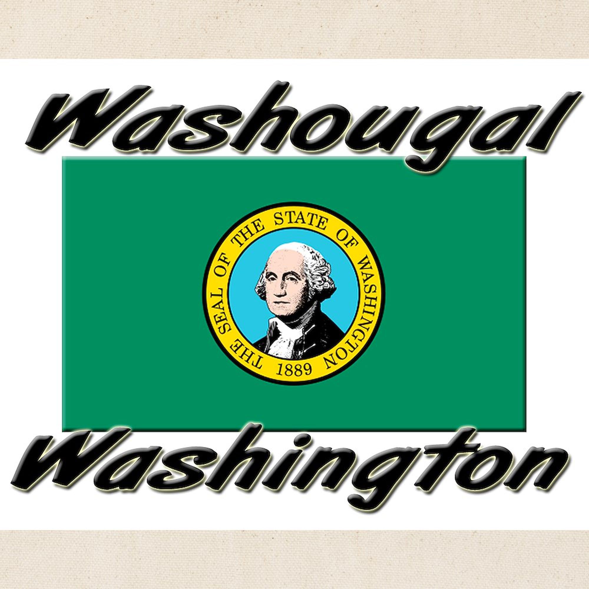 Washougal Washington Tote Bag - Natural Canvas Reusable Shopping Bag for Groceries, Beach & Everyday Use | Eco-Friendly & Durable