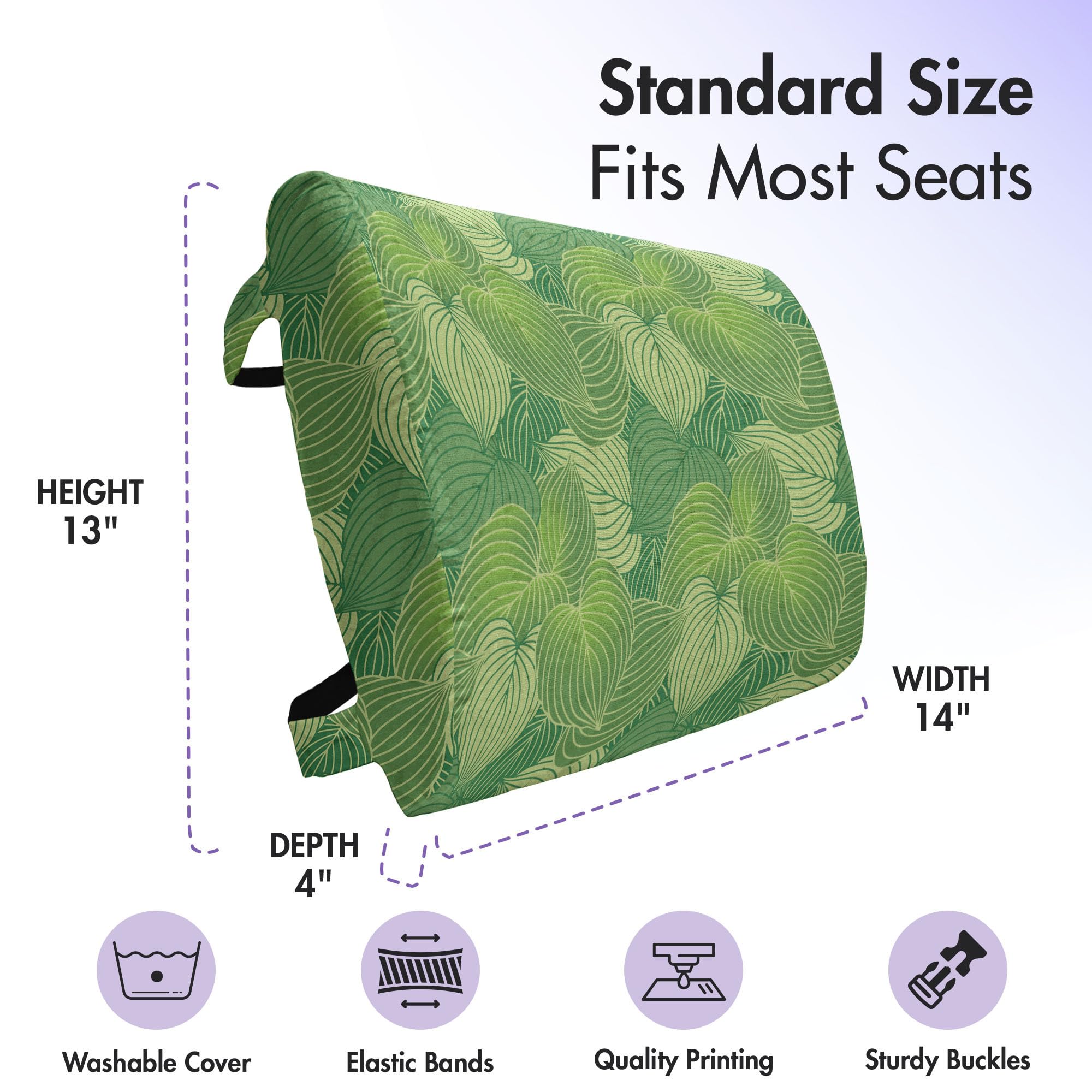 Ambesonne Green Lumbar Support Pillow for Office Chair & Car Seat - 14