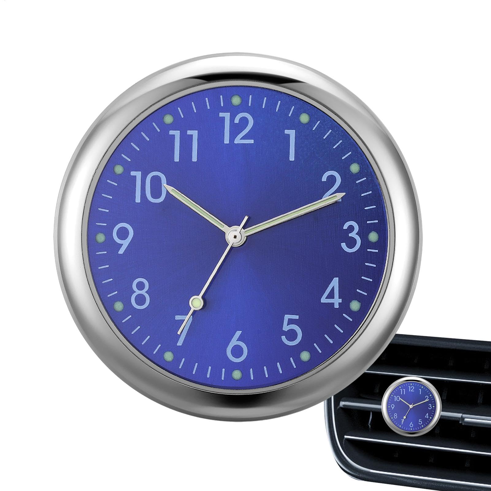 Car Dashboard Clock - Analog Stick-On Clock with Glowing Display | Small Automotive Replacement Clock for Cars, Trucks & SUVs | Perfect for Night Driving & Easy Installation
