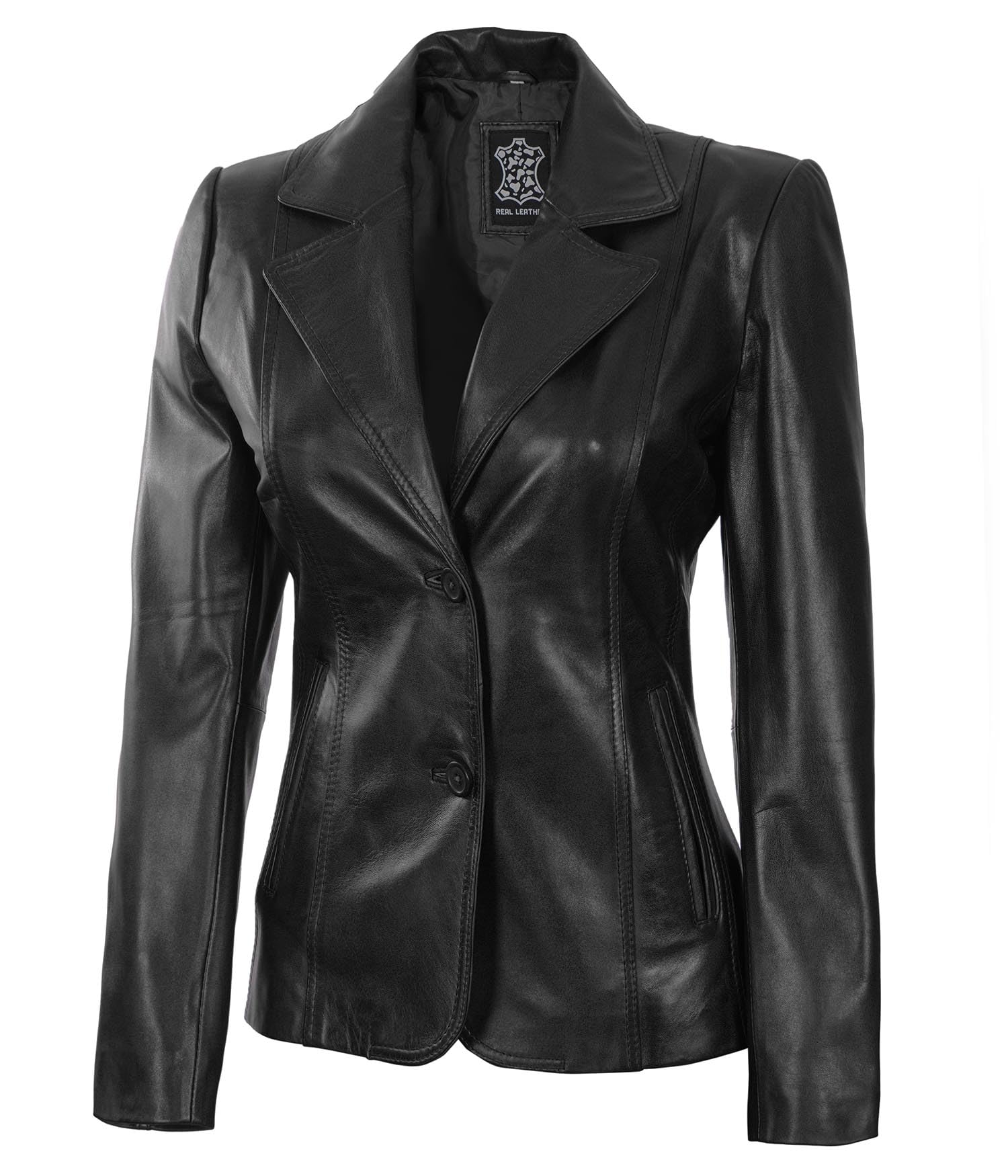 Blingsoul Women's Leather Blazer Jacket - Stylish Faux Leather Car Coat for Women | Perfect for Office, Date Night & Business Casual Outfits