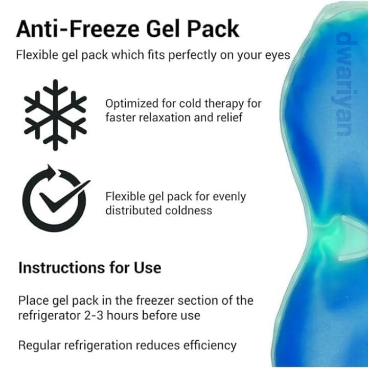 Dwariyan Cooling Gel Eye Pads - Soothing Ice Gel Mask for Dark Circles, Puffy Eyes & Redness Relief - Reusable Cooling Eye Patches for Women & Men (Pack of 1) - Perfect for Morning Refreshment, Travel & Post-Work Relaxation