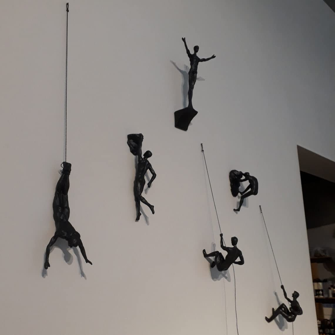 DEKADRON Large x6 Climbing Man Wall Sculpture - Set of 3 (4-5-6 Inch) 3D Wall Art Decor for Living Room, Bedroom & Office - Boho Adventure Themed Home Decor