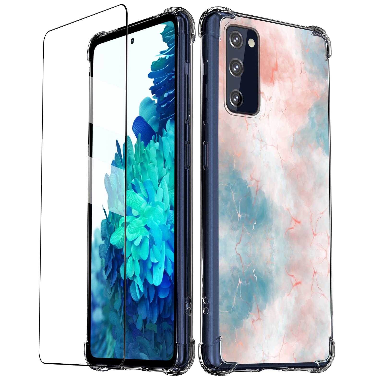 54lany Marble Samsung Galaxy S20 FE Case - Ultra Thin Slim Fit TPU Rubber Bumper Silicone Full Body Protective Cover for Women | Girly Phone Case Compatible with Galaxy S20 FE - Perfect for Everyday Use, Work & Travel