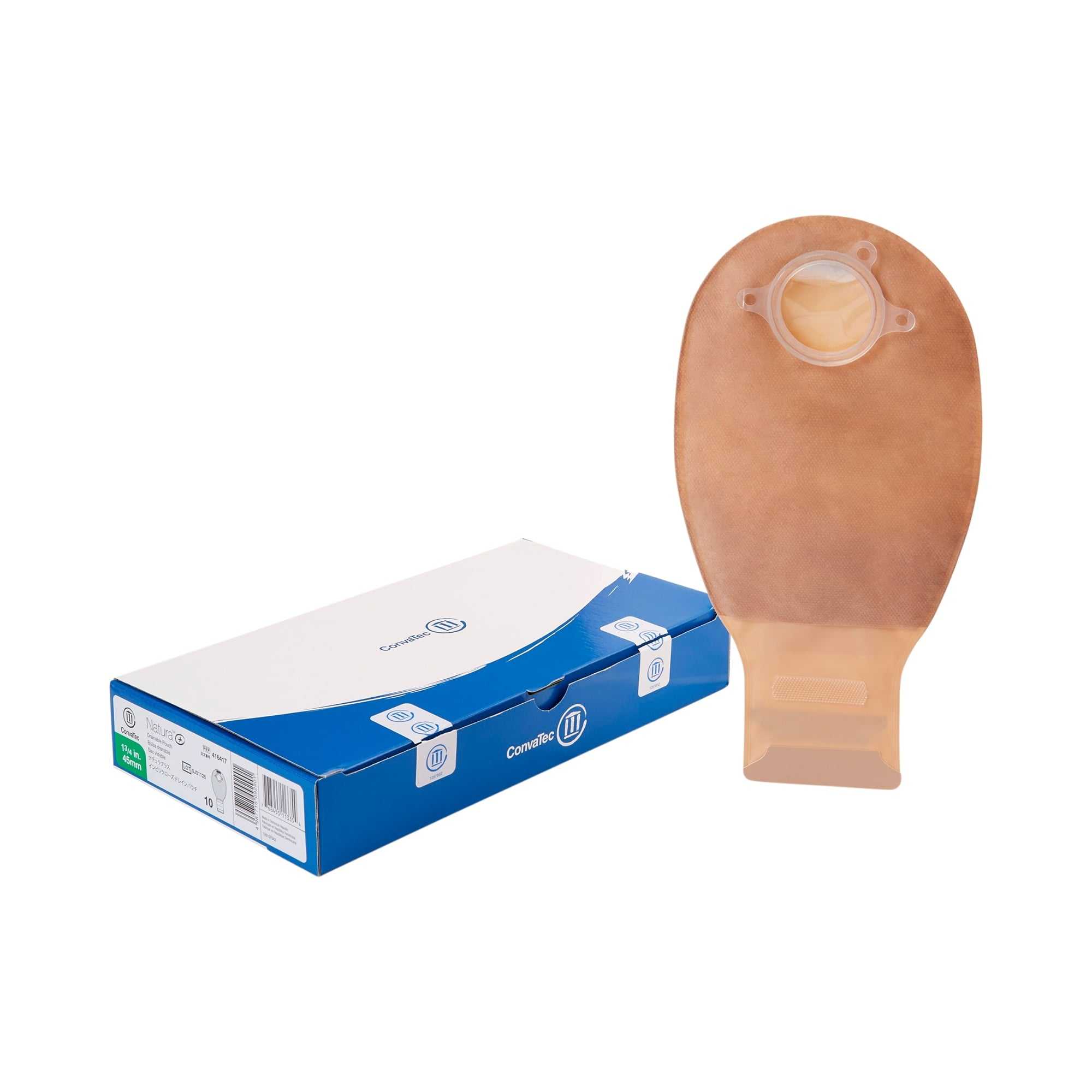 ConvaTec 416417 Natura+ Drainable Ostomy Pouch with InvisiClose & Filter - 10-Pack Opaque Box for Discreet Daily Use & Active Lifestyle