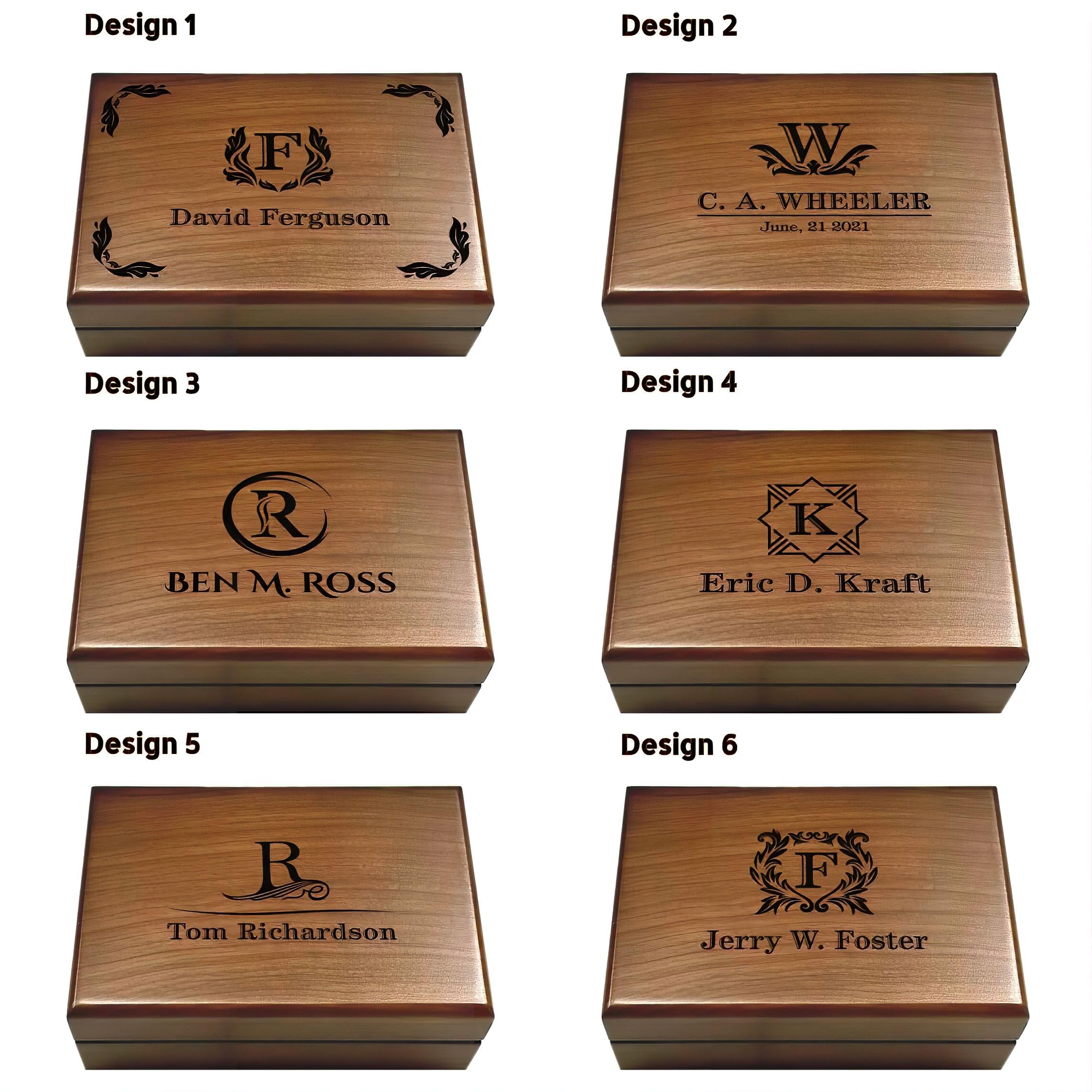 Personalized Engraved Wooden Keepsake Box for Men - Custom Initials Gift for Husband, Boyfriend, Father - Men's Jewelry & Accessory Organizer - Perfect for Birthday, Anniversary & Special Occasions