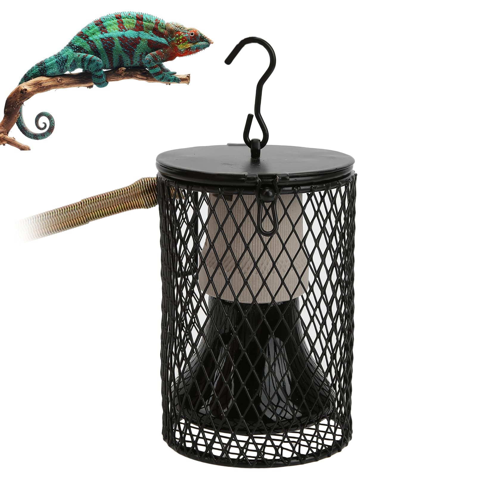 Pssopp 100W Ceramic Heat Lamp for Reptiles - Black Ceramic Heat Emitter Bulb for Turtles, Lizards, Snakes & Terrariums - Ideal for Nighttime Heating & Pet Habitat Temperature Control