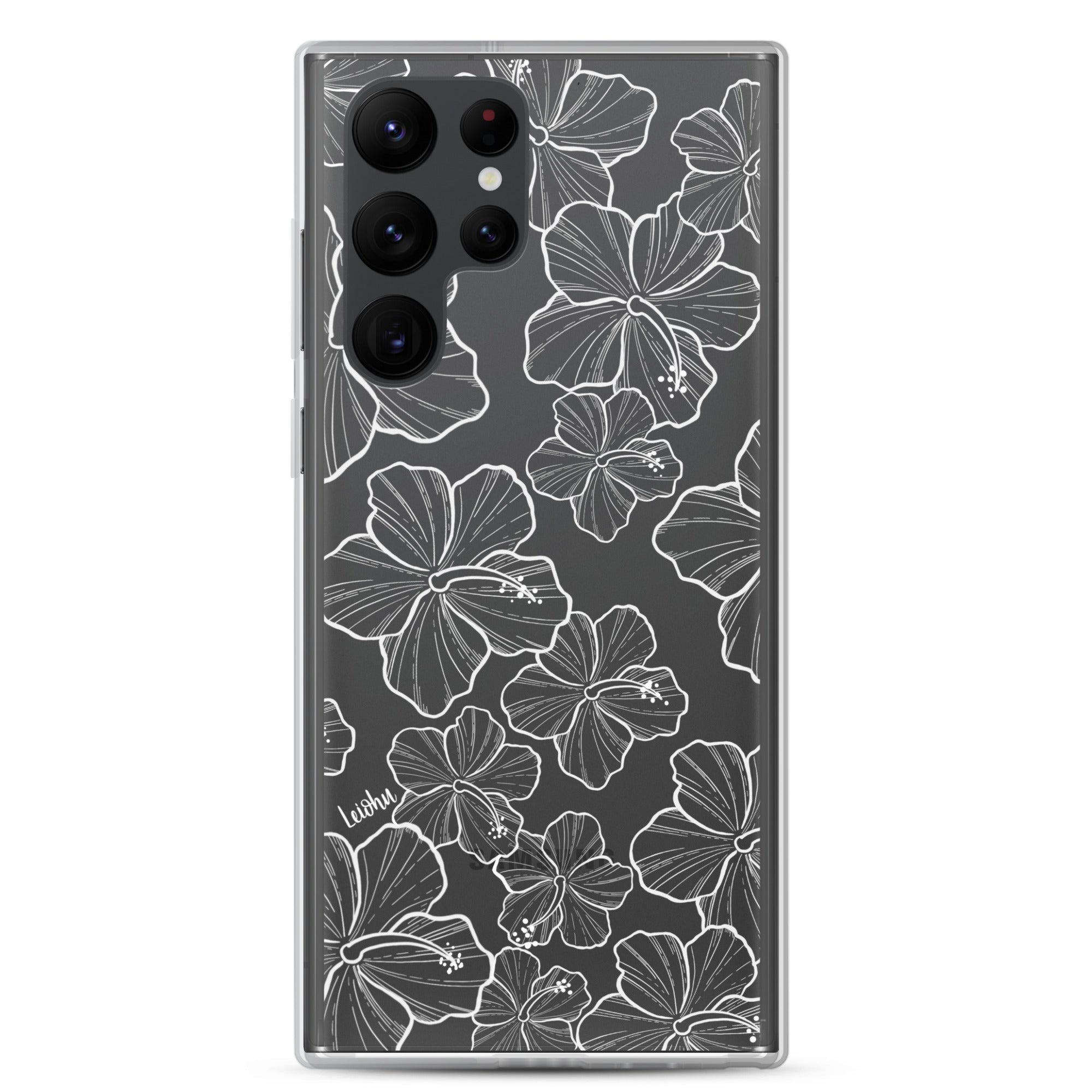 Hibiscus Flower Design Clear Phone Case for Samsung Galaxy S21/S20/Note 20 - Slim Protective Cover with Scratch Resistance - Perfect for Everyday Use, Work, and Travel