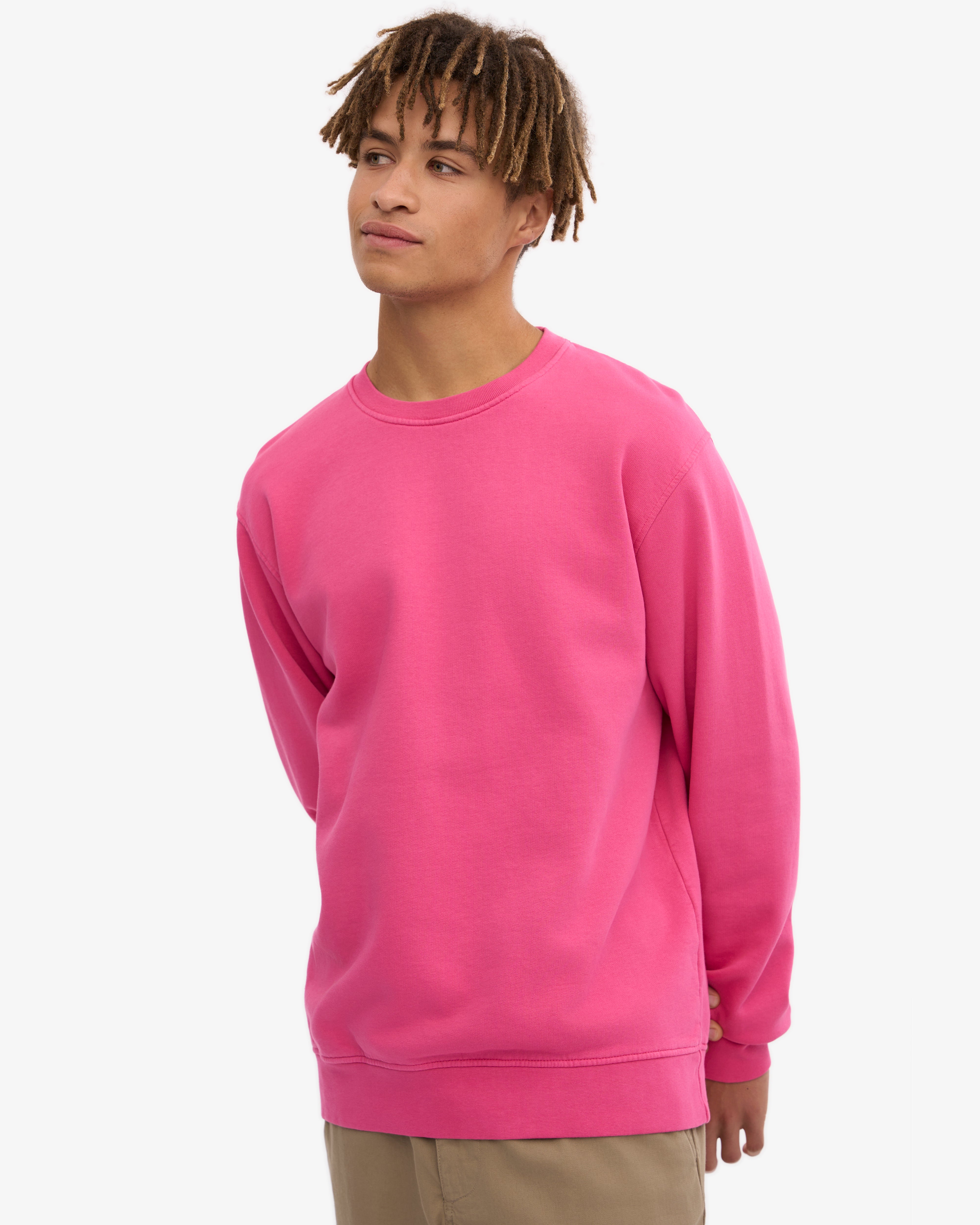 Classic Organic Cotton Crew Neck T-Shirt - Soft Bubblegum Pink Color - Perfect for Casual Wear, Everyday Outfits & Loungewear
