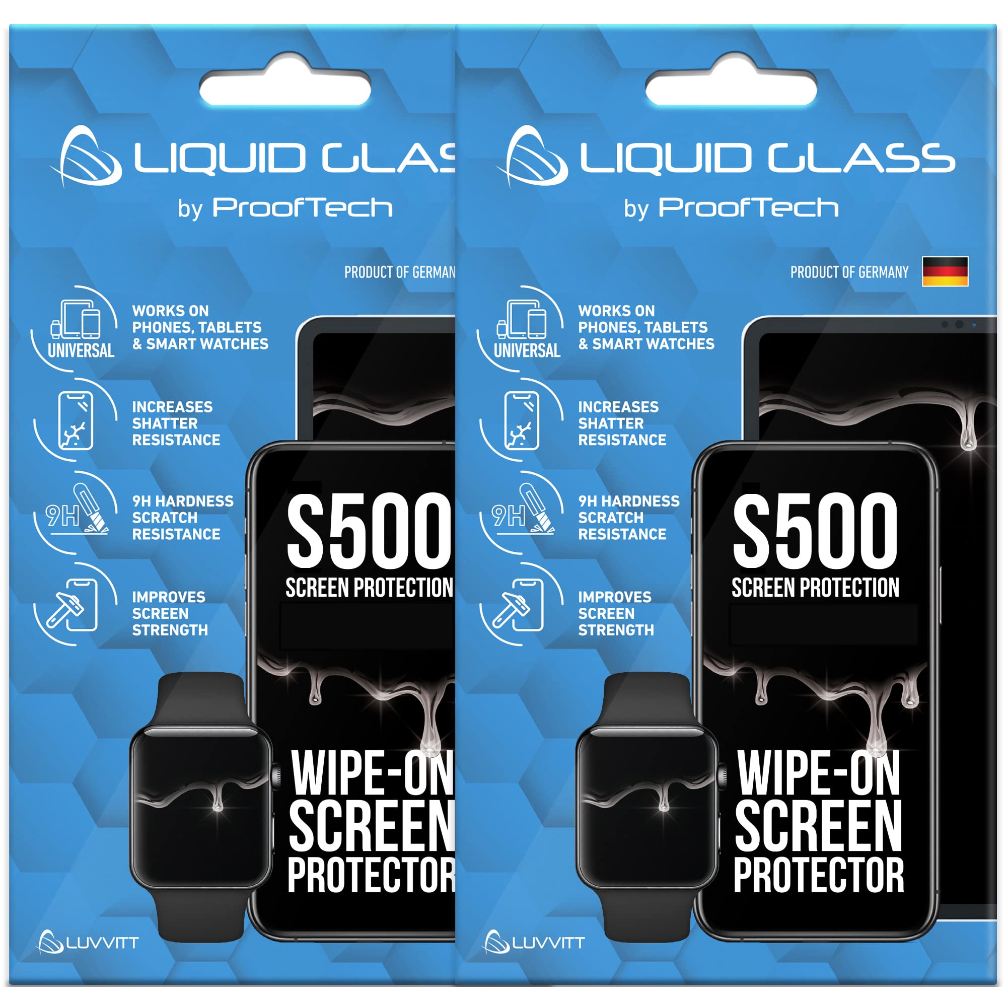 2 Pack Liquid Glass Screen Protector - Universal Fit for iPhone, Samsung & Smart Devices | $500 Warranty | Scratch & Impact Resistant | Perfect for Daily Use, Travel & Outdoor Activities