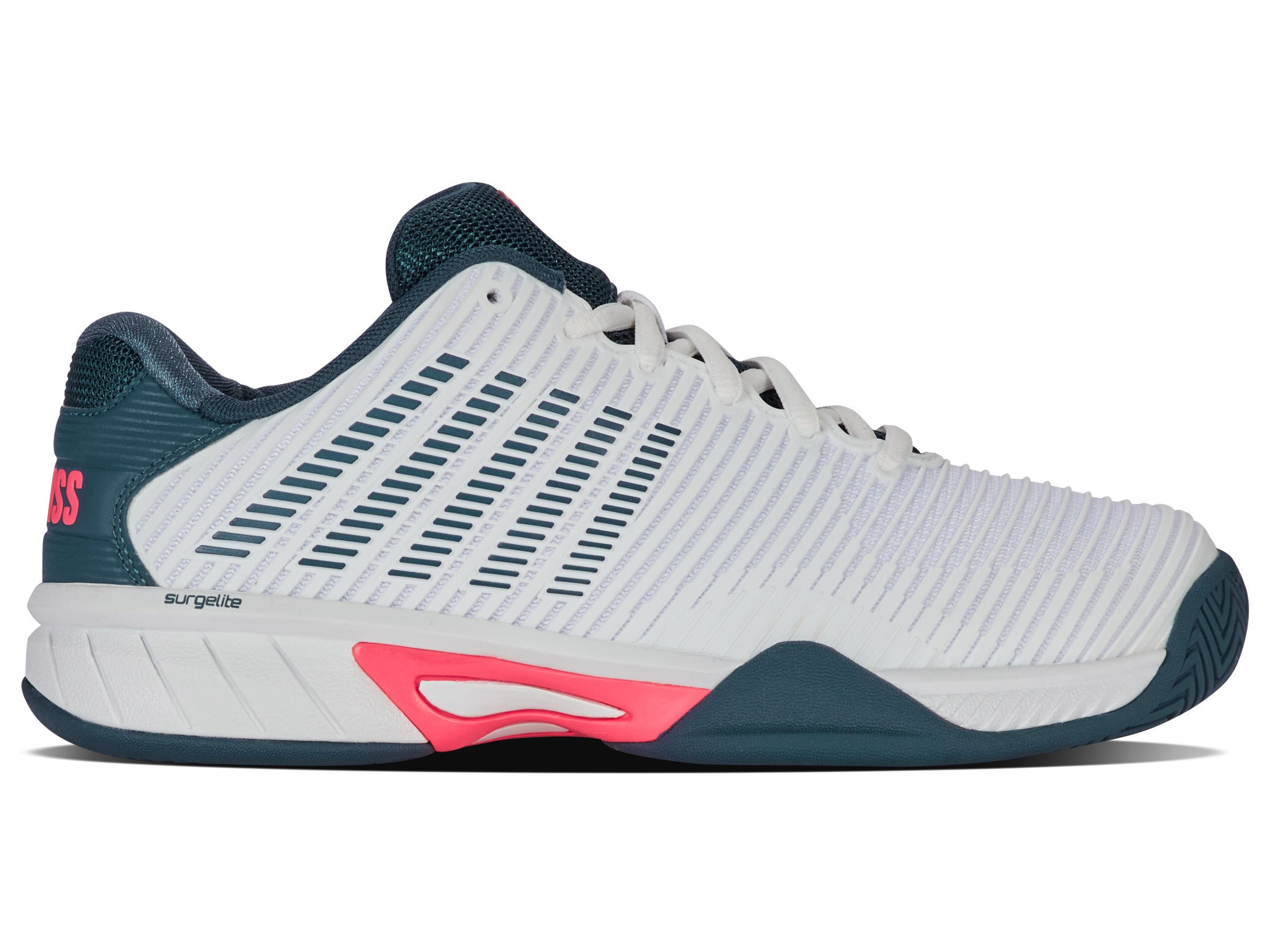 Hypercourt Express 2 Basketball Shoes - White/Stargazer/Neon Blaze | High-Performance Court Sneakers for Men | Perfect for Indoor & Outdoor Basketball Games, Training, and Casual Wear
