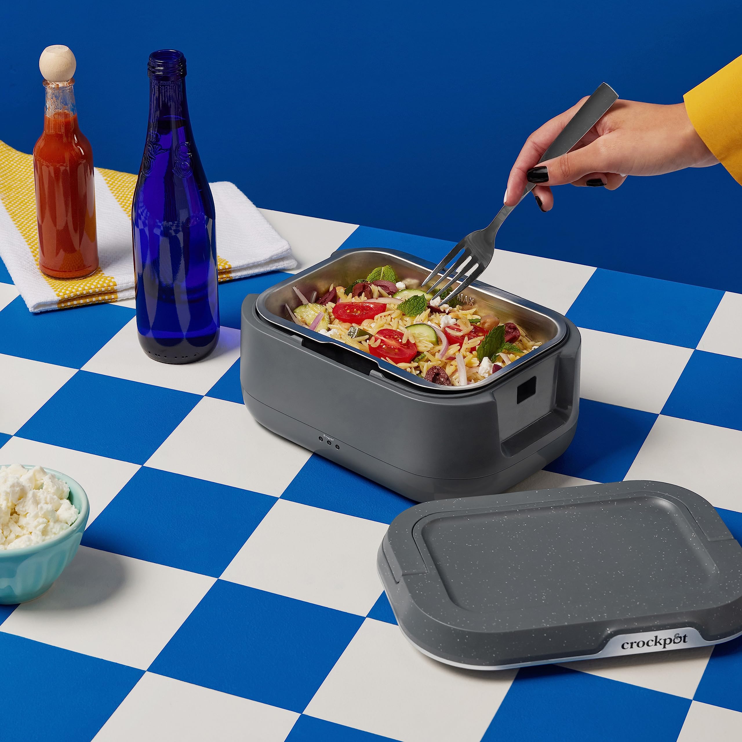 Crockpot GO Electric Lunch Box - Portable Heated Food Container for Office, Travel & School | BPA-Free, 20oz Capacity, USB Rechargeable | Keep Meals Warm Anywhere