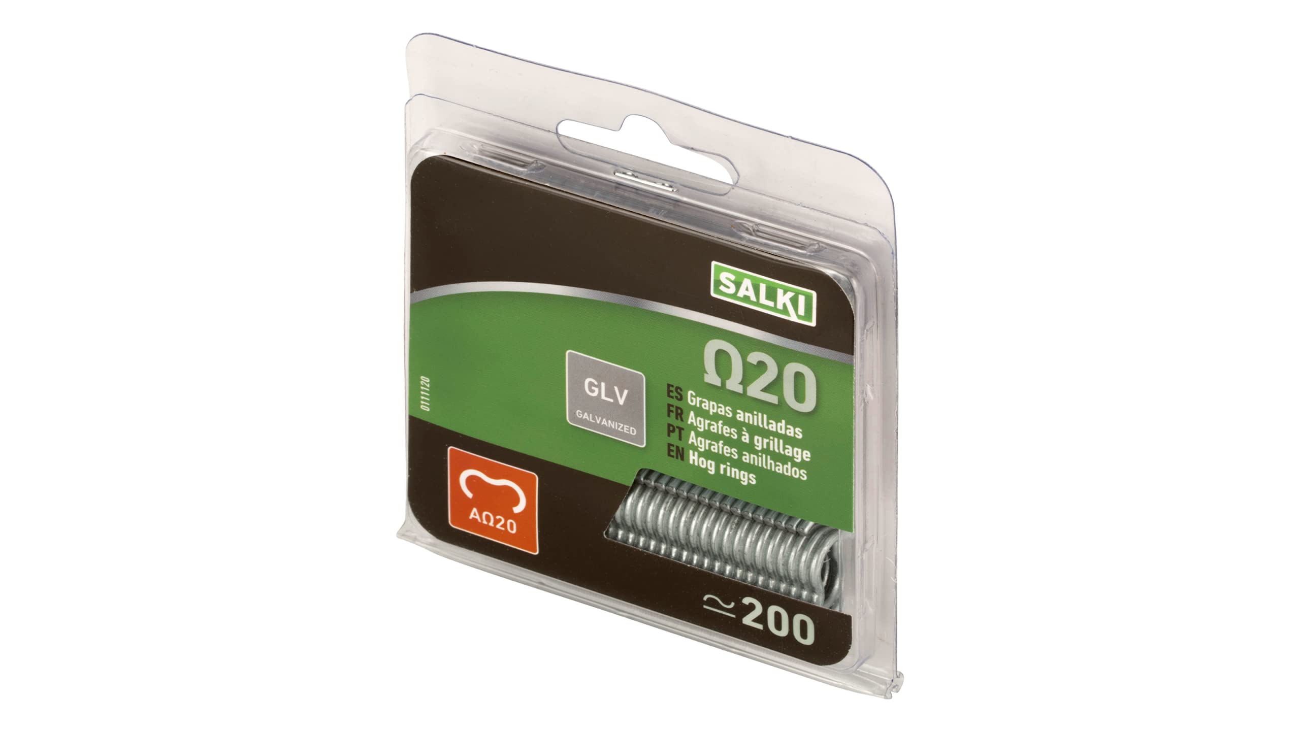 Salki 111120 A20 Dual Heavy Duty 200-Pack Galvanized Fence Staple Gun - Professional Grade for Wood Fencing, Upholstery & DIY Projects