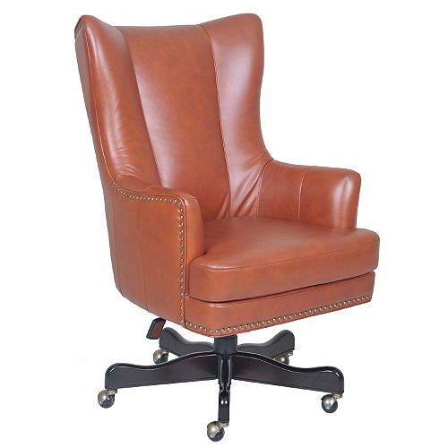 Thomasville Leather Nailhead Desk Chair for Home Office