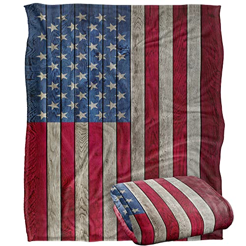 Rustic American Flag Wood Grain