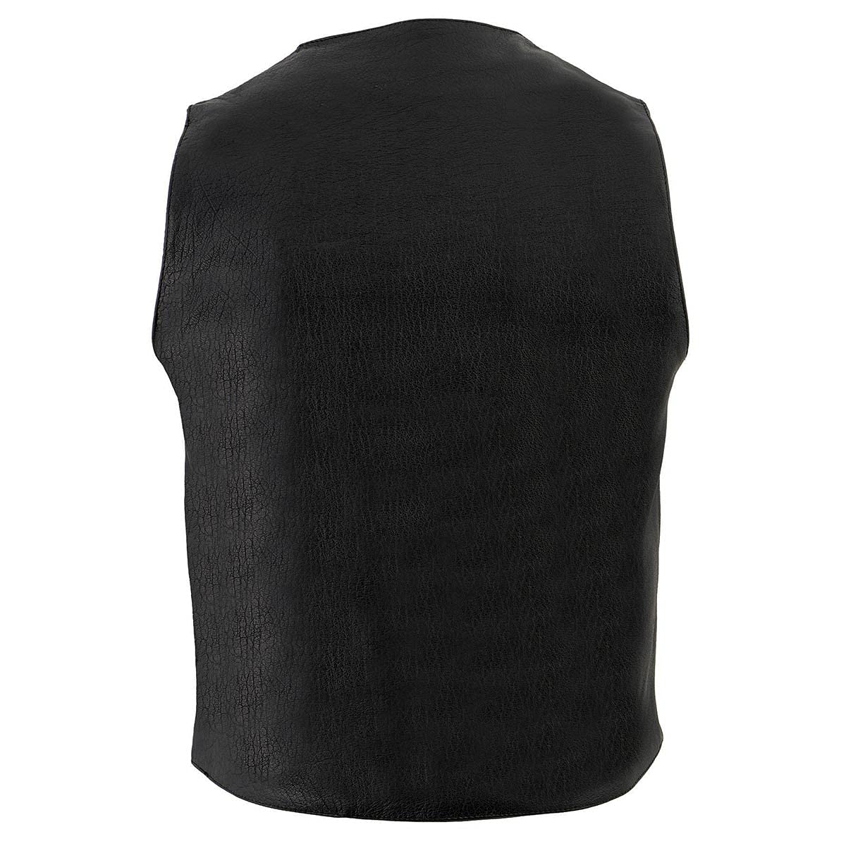 Milwaukee LKM3702 Men's Black Western Style Leather Motorcycle Vest with Buffalo Snaps - Durable Biker Jacket for Riding, Motorcycle Events & Casual Wear