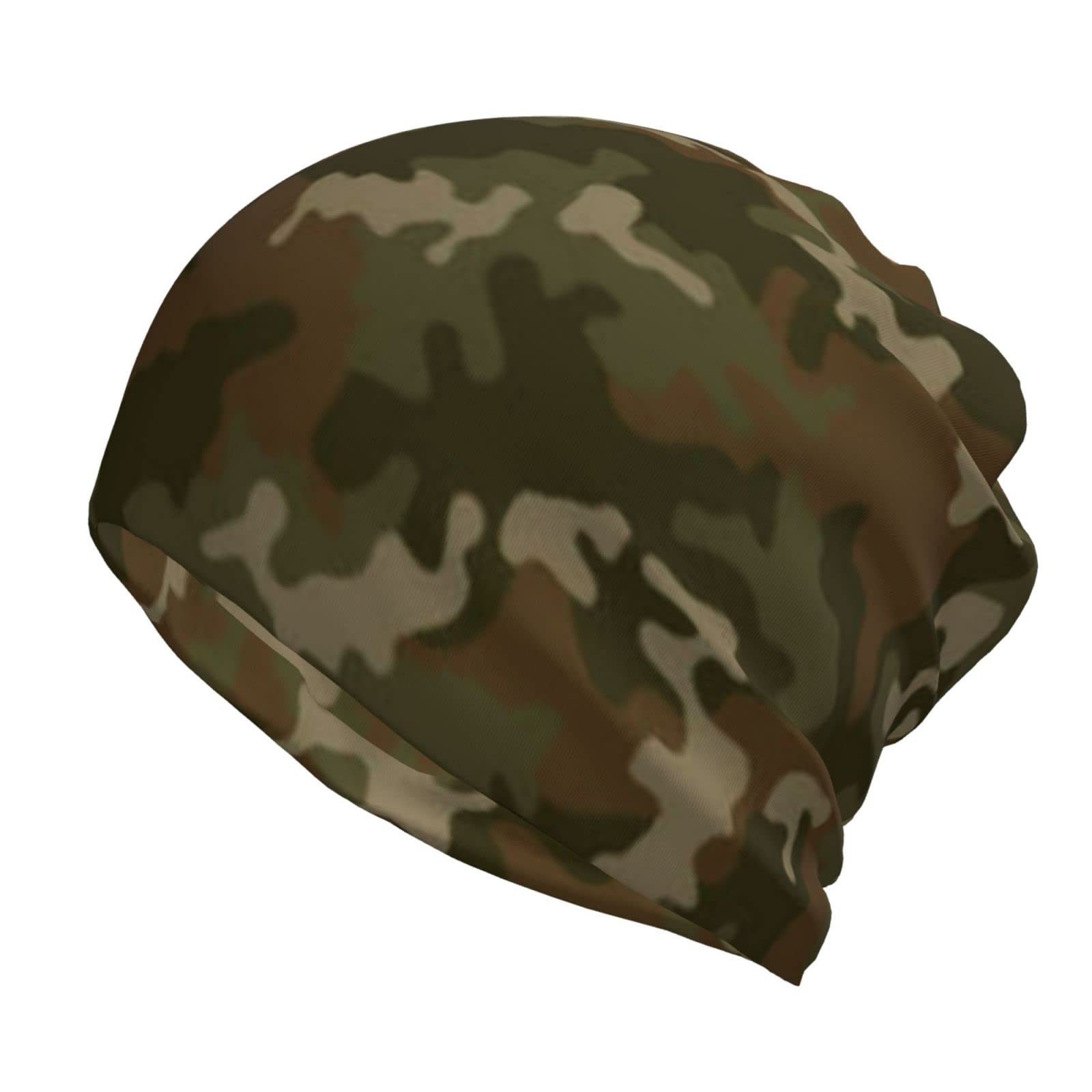 Multifunctional Unisex Soft Knit Skull Cap - Lightweight Warm Winter Beanie Hat for Cycling & Outdoor Activities | Camouflage Design Fashion Headwear