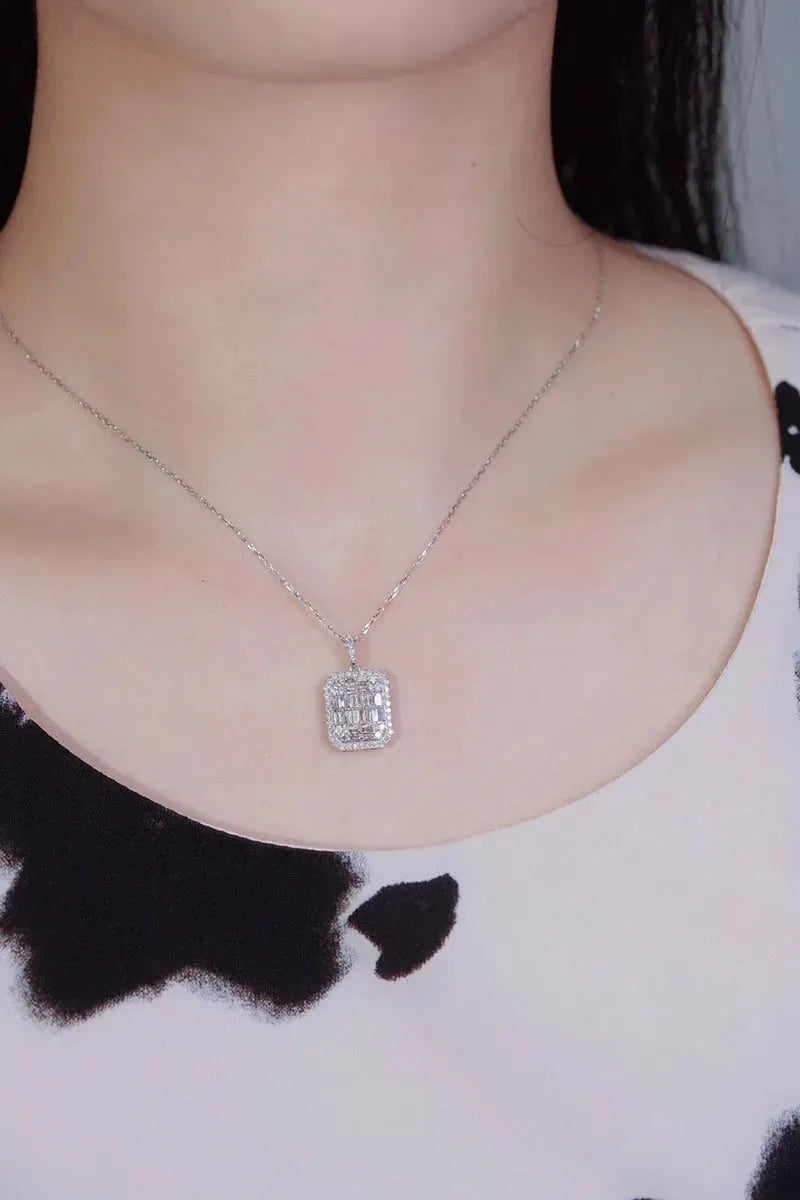 18K White Gold Diamond Pendant Necklace for Women - 1.0 Carat Real Natural Diamond Wedding Jewelry, Classic Shiny Design | Perfect for Anniversaries, Engagements & Special Occasions