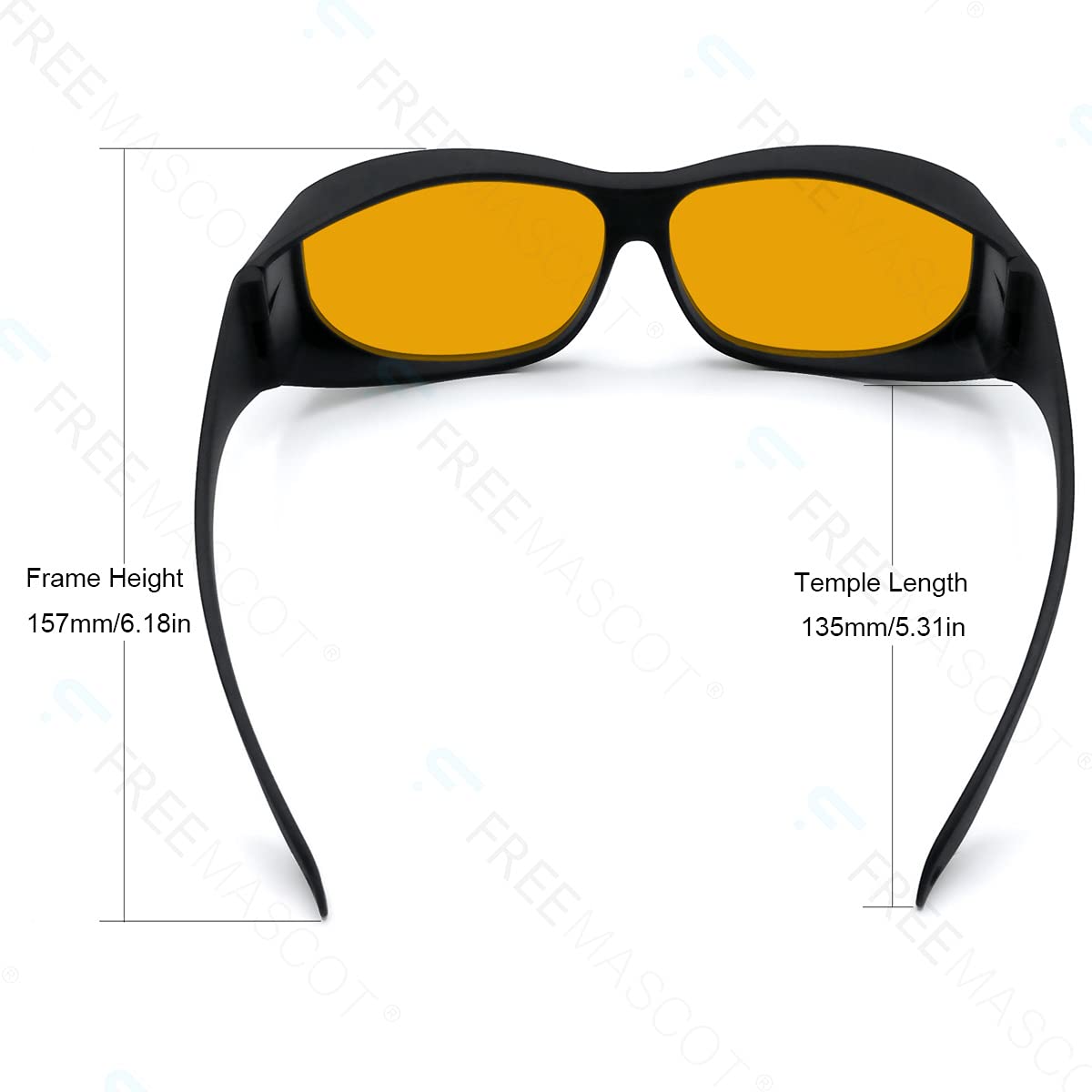 FreeMascot Professional OD 6+ 190nm-490nm Wavelength Violet/Blue Laser Safety Glasses - Protection for 405nm, 445nm, 450nm, 473nm Lasers (Style 4) - Ideal for Laser Engraving, Cutting, Medical & Laboratory Use