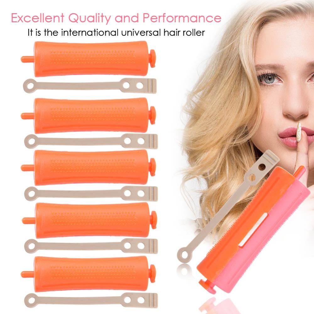 8 Sizes Heat Resistant Hair Rollers with Clips - Perm Rod Curlers for Wavy & Voluminous Hairstyles - Includes Rubber Bands (SH-10) - Perfect for Salon Styling & Home Hair Care