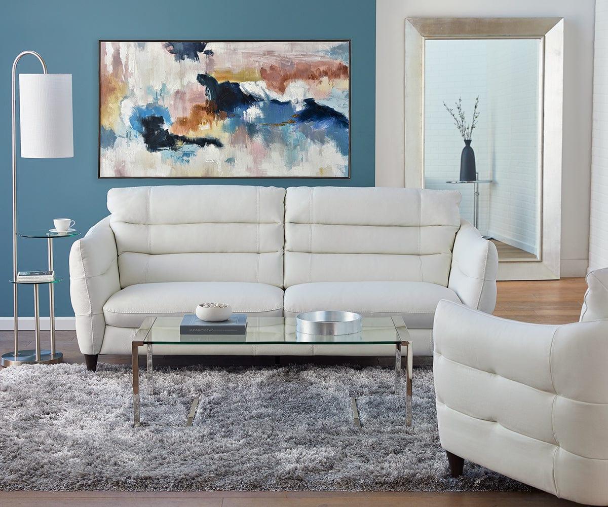Blanca Genuine Leather Sofa - Modern Luxury Living Room Furniture for Home & Office - Perfect for Relaxing, Entertaining & Stylish Decor