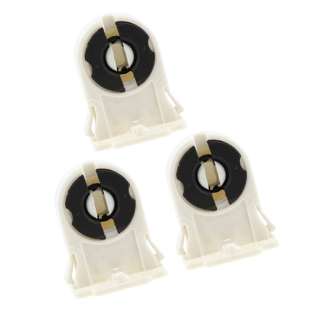 5-Pack T8 Fluorescent to LED Light Socket Adapter - 50/60W Lamp Holder Bracket for Garage, Workshop & Office Lighting Upgrade