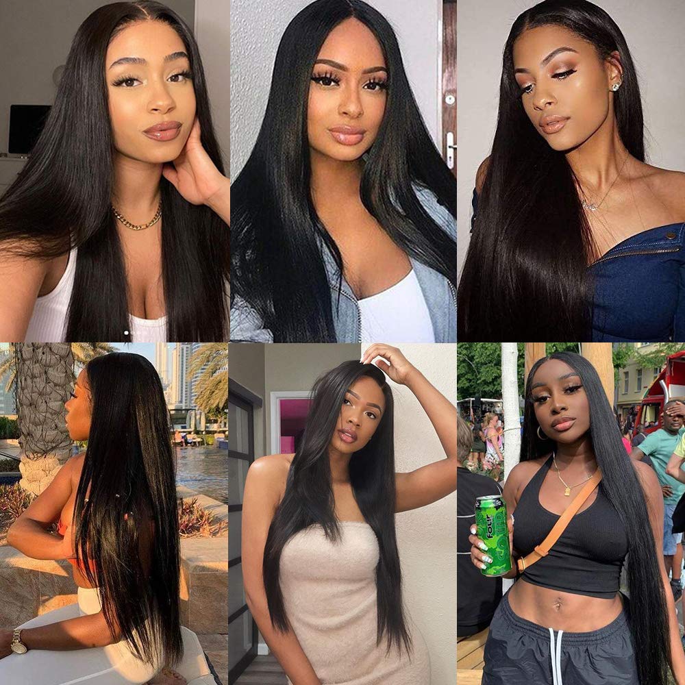 100% Unprocessed Brazilian Virgin Human Hair Clip-in Extensions for Black Women - 8-Piece Set with 18 Clips, 120g, 24 Inch Straight Natural Black Hair | Perfect for Daily Styling, Special Occasions & Volume Boosting