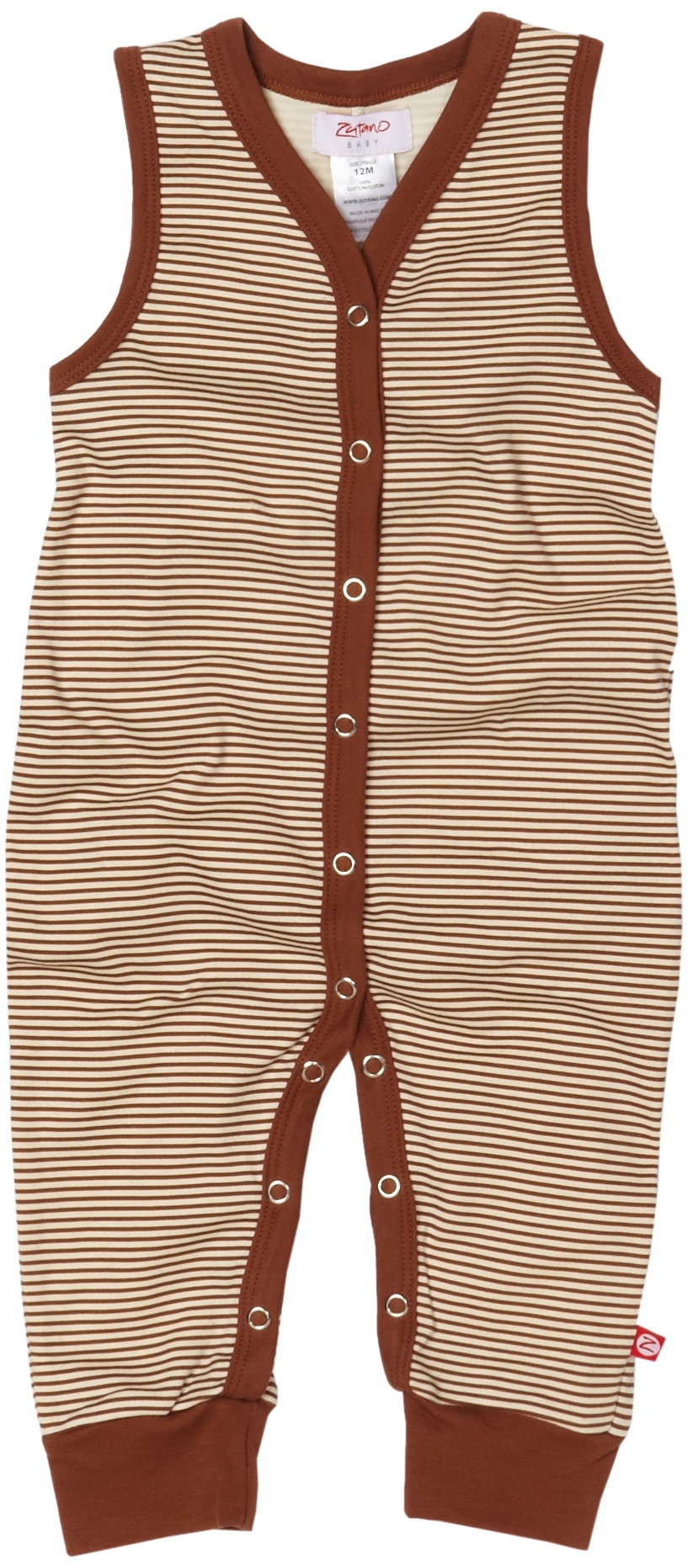 Zutano Candy Stripe Sleeveless Baby Romper - Soft Cotton Jumpsuit for Infants & Toddlers | Perfect for Summer Playdates & Outdoor Adventures