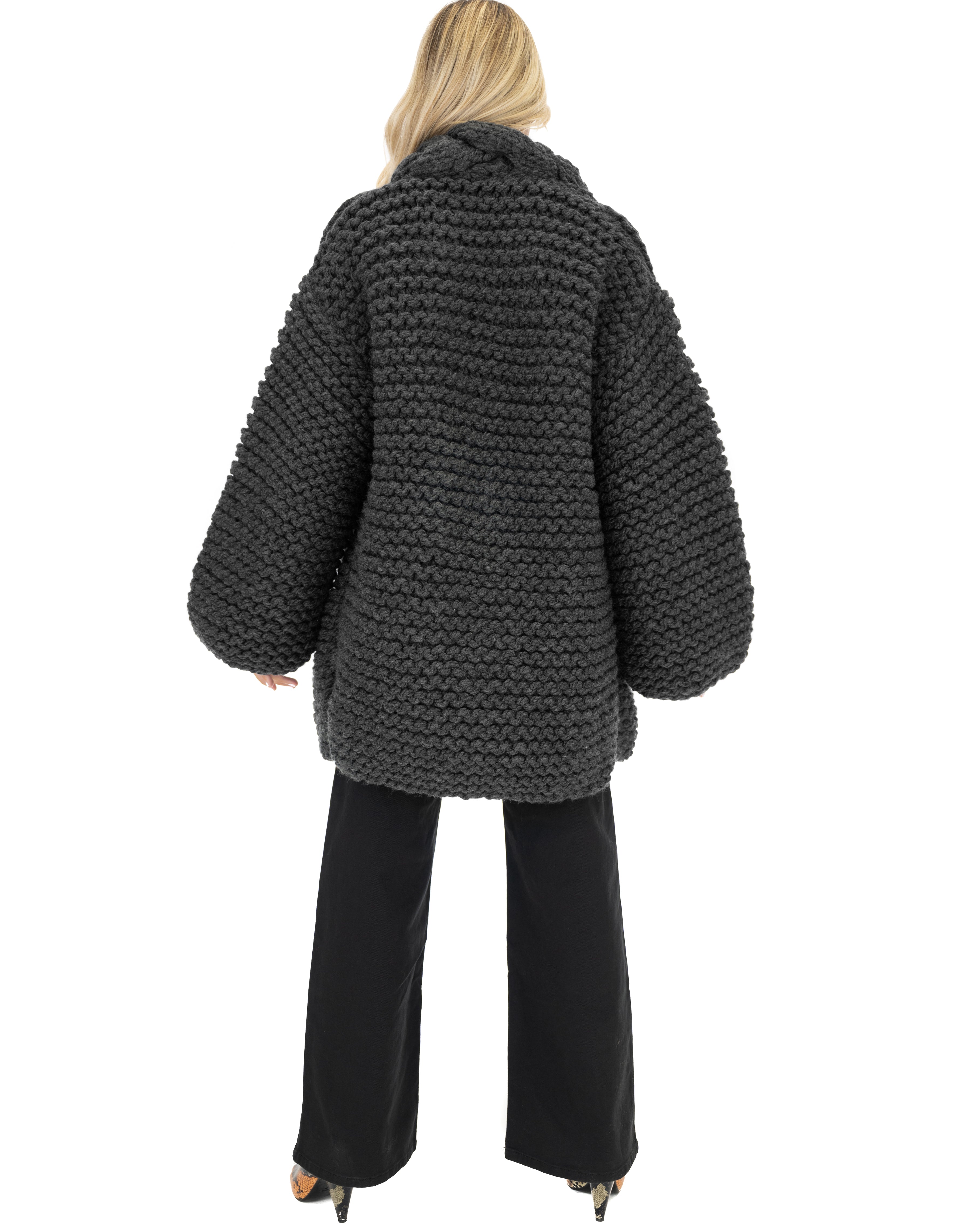 Women's Cable Knit Coat - Soft Wool Winter Jacket for Ladies - Perfect for Cold Weather, Office Wear & Casual Outfits