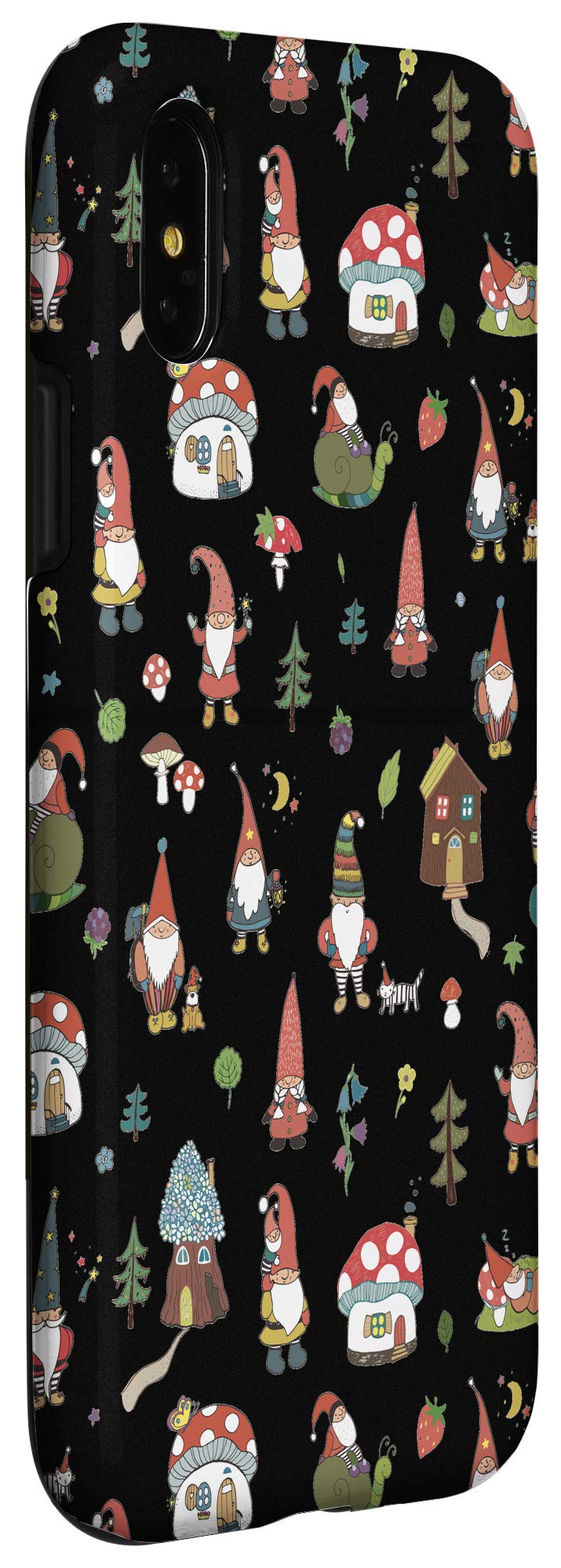 iPhone X/XS Case with Gnomes and Magical Mushroom Houses Design - Perfect for Fantasy Lovers & Nature Enthusiasts
