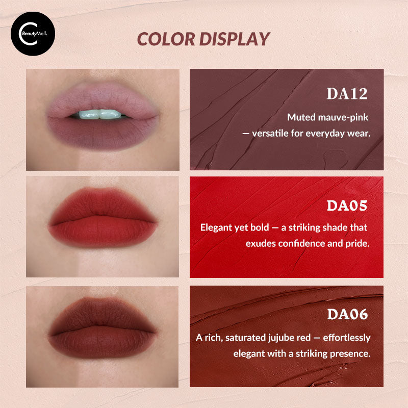 BEINIDAR Velvet Tip Matte Lipstick - Long Lasting, Highly Pigmented, Non-Drying Liquid Lipstick for Women | Perfect for Daily Wear, Parties, and Special Occasions