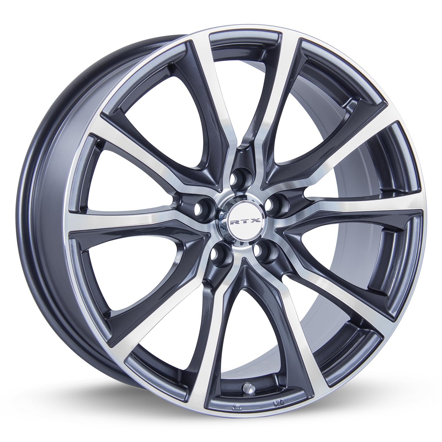 RTX Contour Custom Wheel 17x7.5 40 Offset 5x114.3 Bolt Pattern 73.1mm Hub - Gunmetal Machined Face Alloy Rim for Trucks, SUVs & Performance Cars - Perfect for Off-Roading, Street Racing & Custom Builds