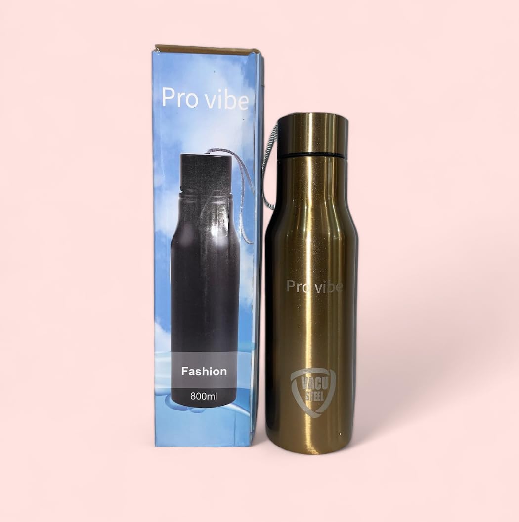 ProVibe 800ml Stainless Steel Vacuum Bottle - 24H Hot/Cold for Travel & Gym