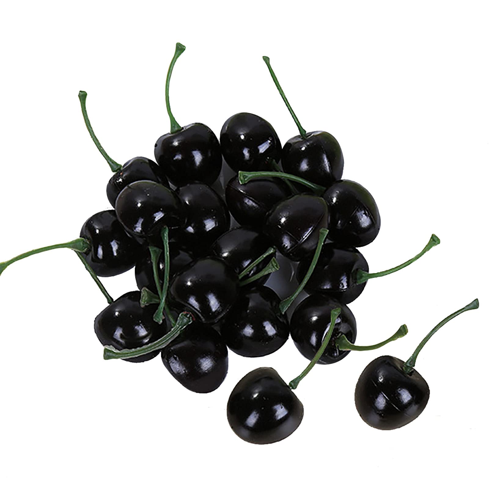 50Pcs Artificial Lifelike Fake Cherries - Realistic Foam Fruit Decor for Home, Kitchen, Party, Desk - Mini Red Cherry Models for Wedding, Baby Shower & Holiday Decorations