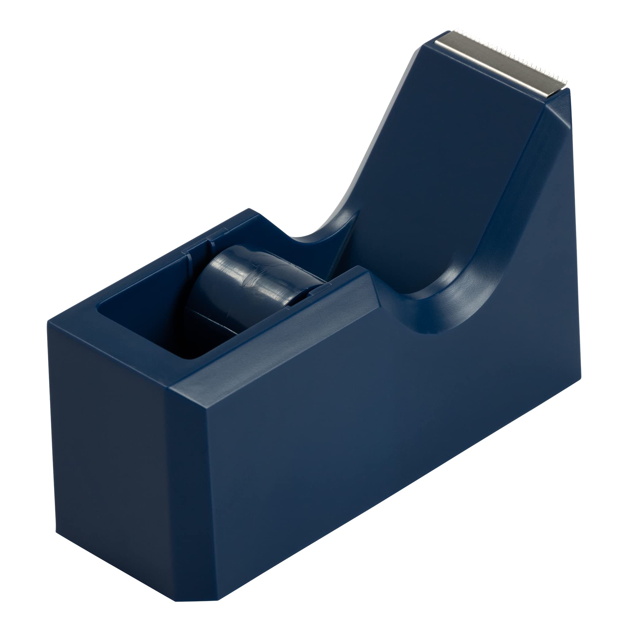 Colorful Navy Blue Desk Tape Dispenser - Office & School Supplies for Organizing Papers, Wrapping Gifts & Craft Projects - Sold Individually