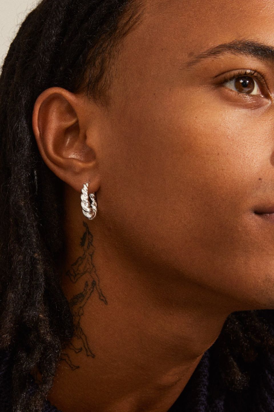 Eileen Silver Twirl Hoop Earrings for Women - 925 Sterling Silver Dangle Hoops - Elegant Spiral Design Earrings for Party, Wedding & Everyday Wear
