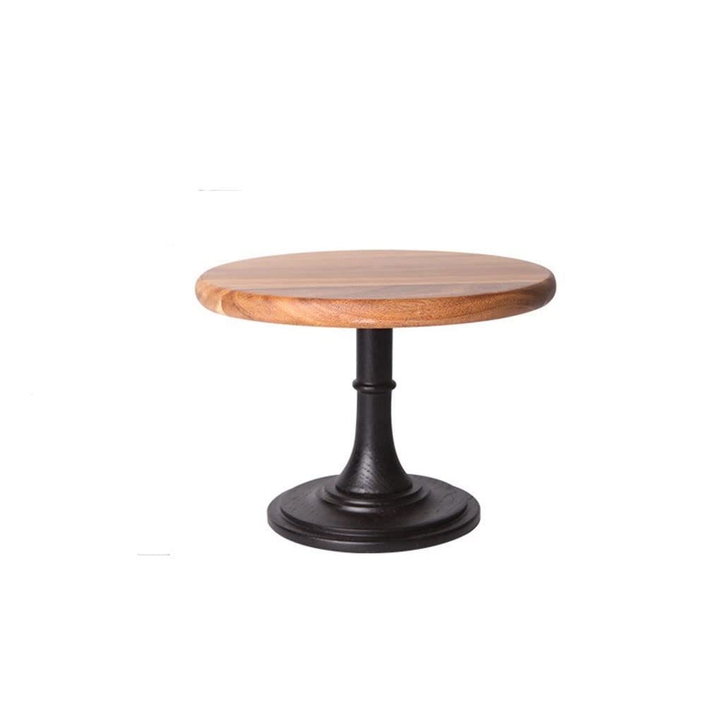 Wooden Cake Stand Pedestal - 21cm Round Dessert Holder for Wedding, Birthday, Party - Tall Cupcake Tower Display with Small Plate Bases - Perfect for Dessert Tables, Buffets & Event Decor