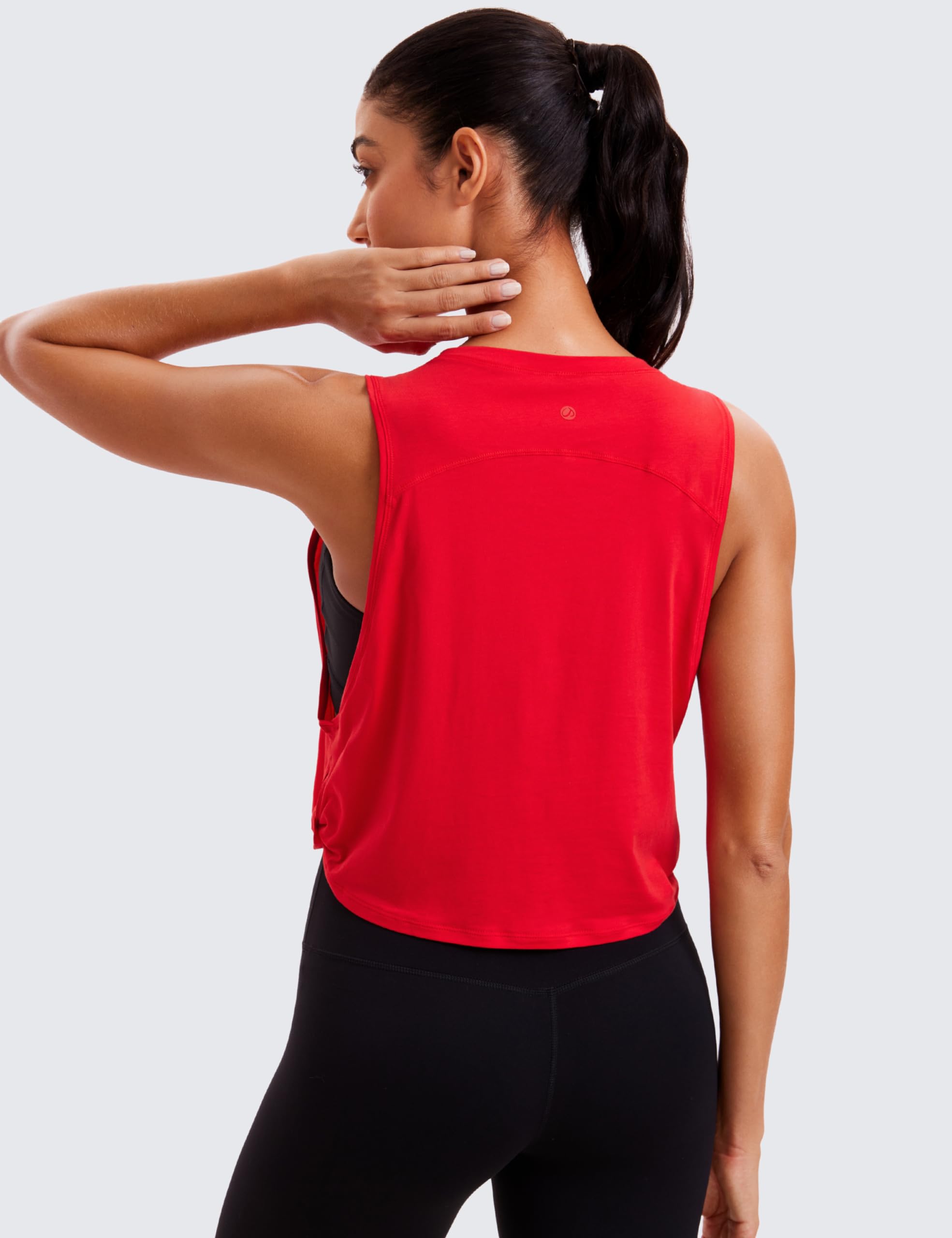 CRZ YOGA Women's Pima Cotton Cropped Tank Top - Sleeveless Athletic Workout Shirt for Yoga, Running & Gym | Breathable & Comfortable for Summer Workouts & Casual Wear