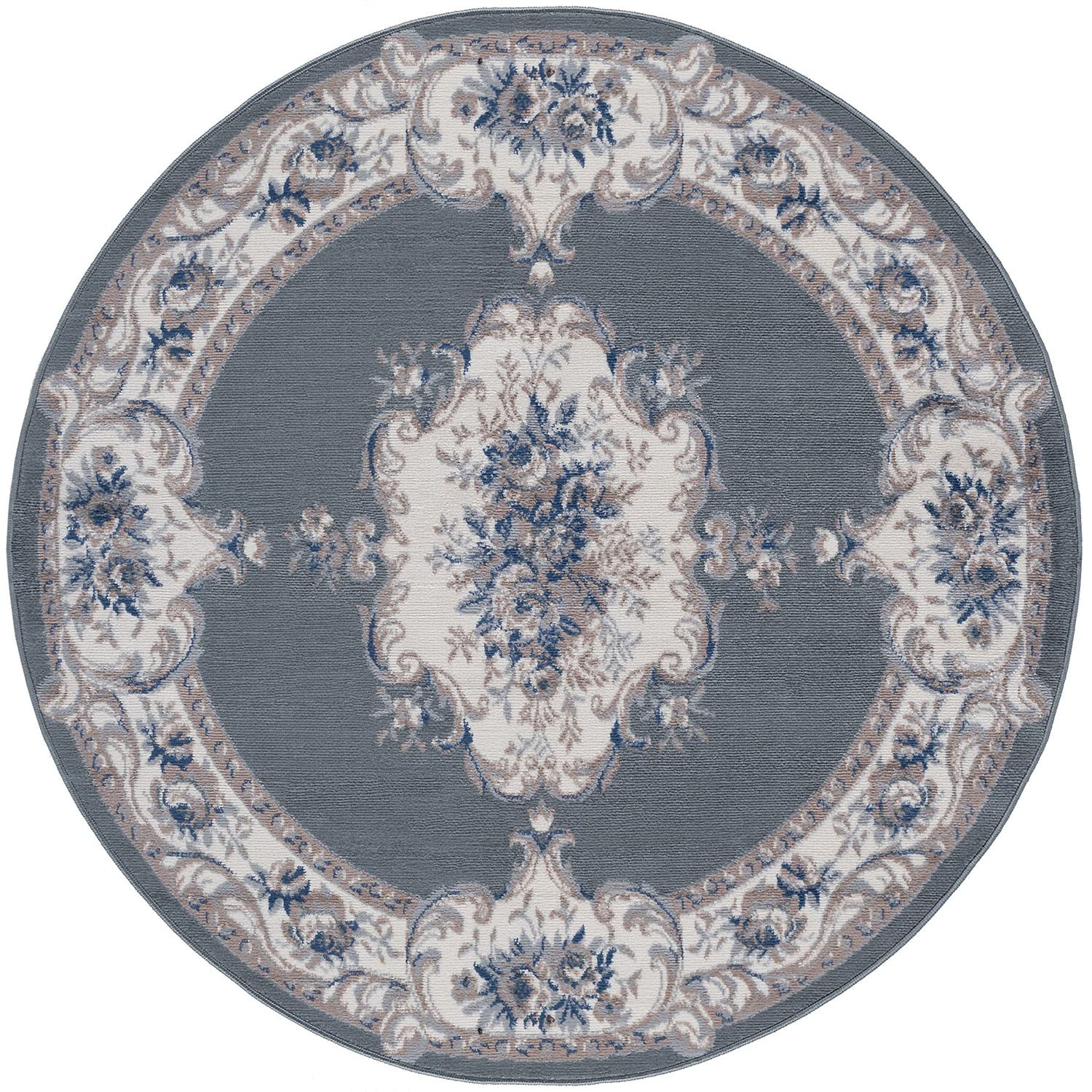 Universal Rugs Jolie Round Area Rug 8 Feet Gray - Soft Modern Non-Slip Floor Mat for Living Room, Bedroom, Nursery & Office Decor