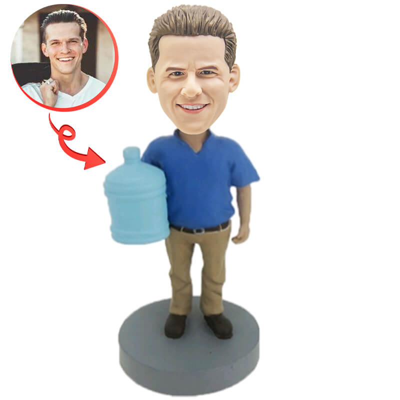 Custom Water Bearer Bobblehead - Personalized Zodiac Aquarius Figurine for Office Desk Decor, Gift for Astrology Lovers & Collectors