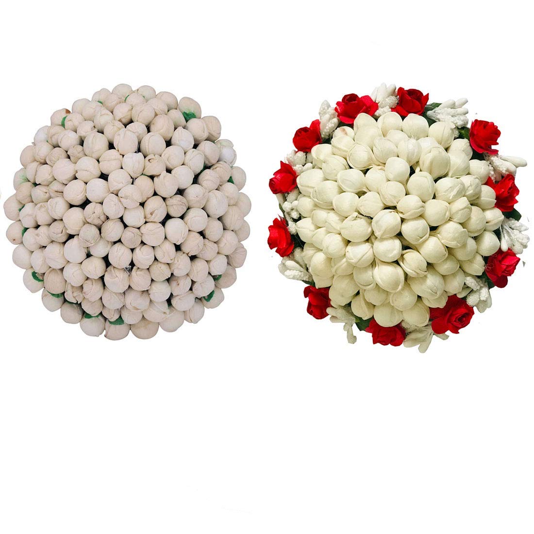 GuruEmbellish Artificial Flower Bun Juda Maker - Floral Gajra Hair Accessories for Women & Girls (Multi-Color, Pack of 2) - Perfect for Weddings, Parties & Festive Occasions