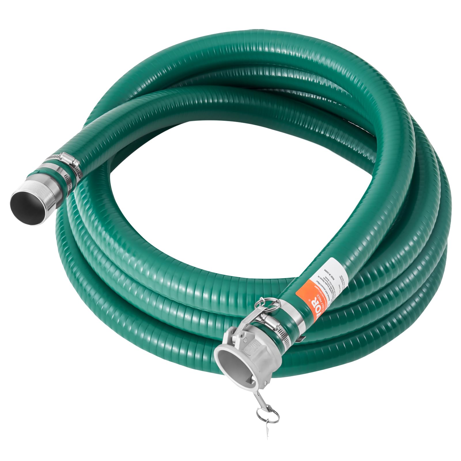 VEVOR 2 in x 65 ft Blue Backwash Hose & 20 ft Green Suction Hose Kit with Steel Strainer & Camlocks - Water Pump Accessories for Pool Cleaning, Pond Maintenance & Industrial Use