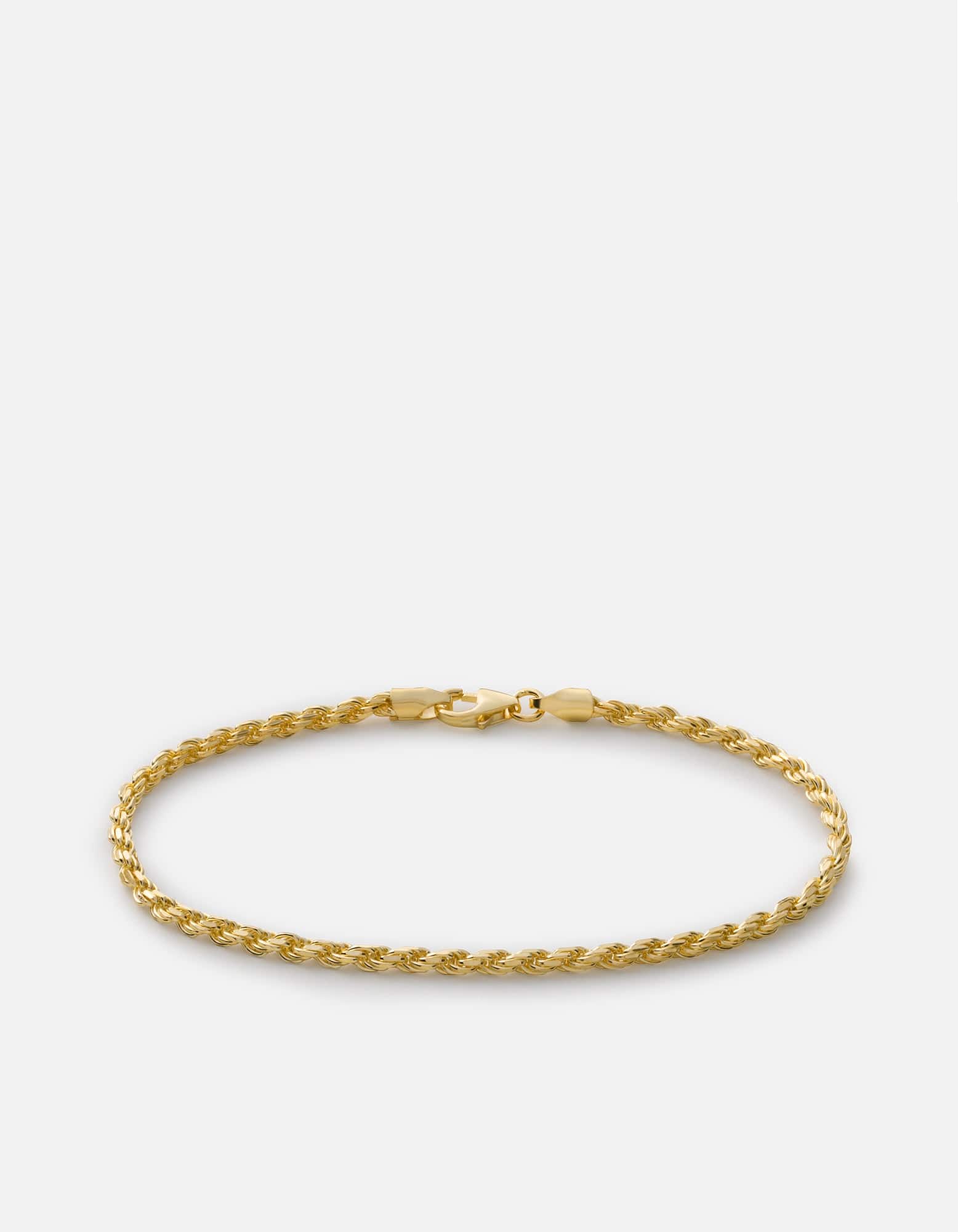 2.4mm Rope Chain Bracelet in Gold Vermeil - Elegant Jewelry for Women, Perfect for Everyday Wear, Parties & Special Occasions