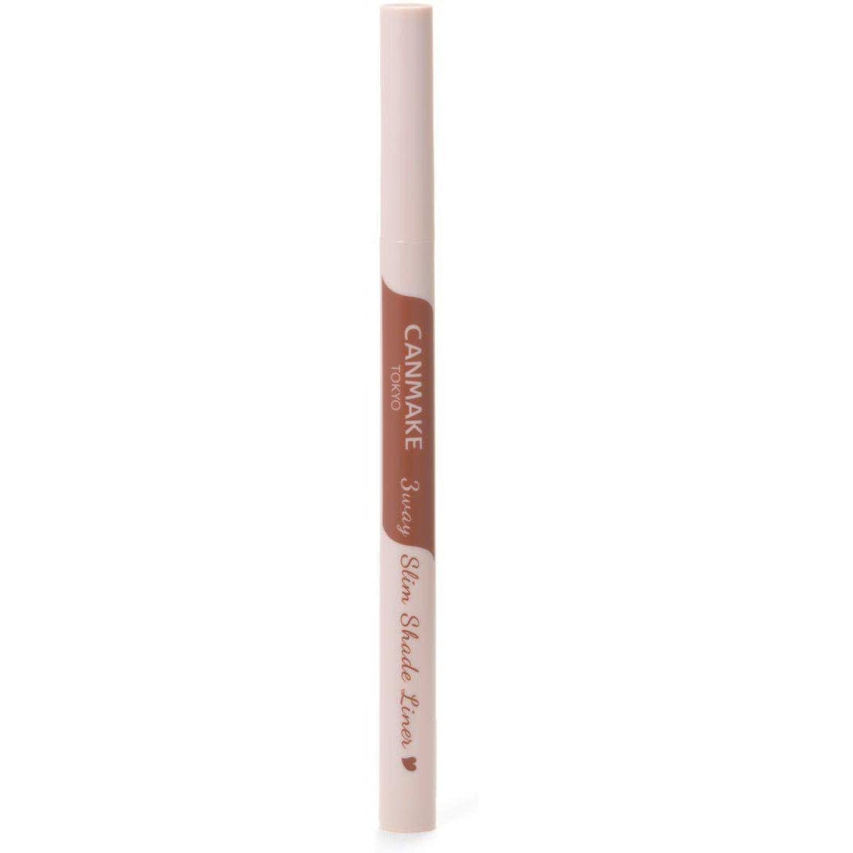 Canmake 3 Way Slim Shade Liner Eyebrow Pencil 01 Natural Brown - Waterproof Eyebrow Pencil for Precise Brows, Natural Look | Perfect for Daily Makeup, Office & Special Occasions