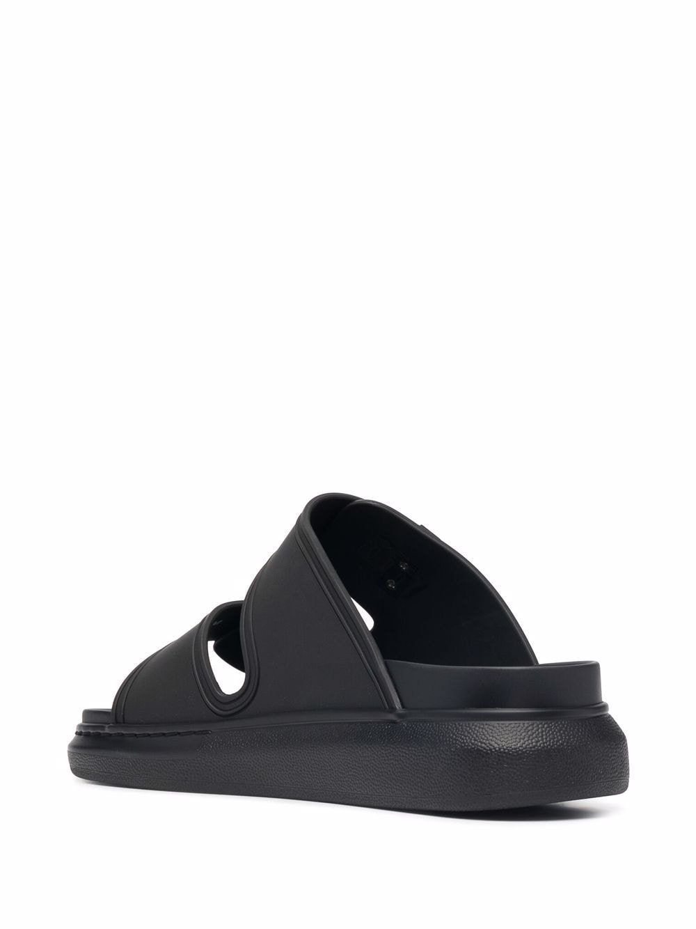 Alexander McQueen Black Leather Sandals for Women - Stylish & Comfortable Designer Footwear for Summer, Beach, and Casual Outings