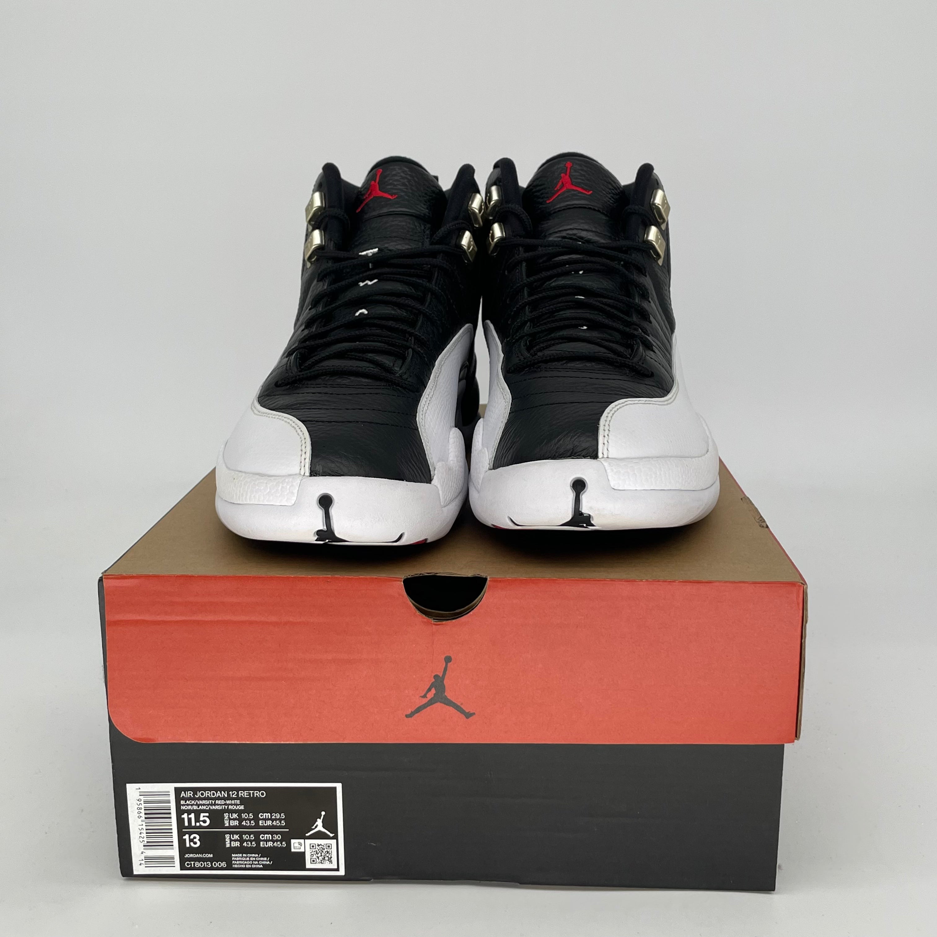 AIR JORDAN 12 PLAYOFFS Basketball Shoes Men's Size 11.5 Black/Red CT8013-006 - Perfect for NBA Games, Streetwear & Sneaker Collectors